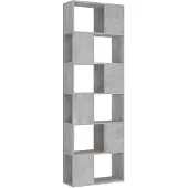 vidaXL Bibliothèque/Séparateur de pièce Gris béton 60x24x186 cm