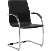 vidaXL Chaise de bureau à piétement luge noir similicuir