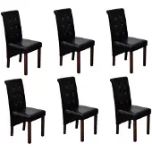 vidaXL Chaises de salle à manger 6 pcs. noir similicuir