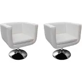 vidaXL Chaises de bar lot de 2 blanc similicuir