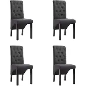 vidaXL Chaises de salle à manger 4 pcs. Tissu gris foncé