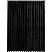 vidaXL Rideau occultant avec crochets Velours Noir 290x245 cm