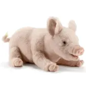 Hansa Peluche Cochon Couché 33 Cm