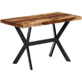 vidaXL Table de salle à manger 120 x 60 x 75 cm en bois massif