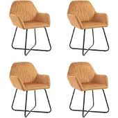 vidaXL Chaises de salle à manger 4 pcs. Crème velours