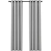 vidaXL Rideaux occultants Aspect lin avec œillets 2 pcs Gris 140x245cm
