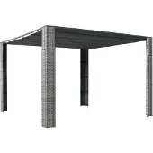 vidaXL Pavillon avec toit Poly Rattan 300x300x220 cm Gris et Anthracite