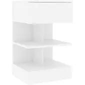 vidaXL Table de chevet Blanc 40x35x65 cm Bois d’ingénierie