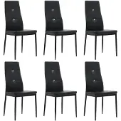 vidaXL Chaises de salle à manger 6 pcs. noir similicuir