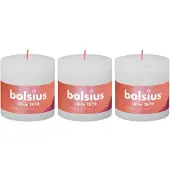 Bolsius Bougies pilier rustiques Shine 3 pcs 100x100 mm Blanc nuageux