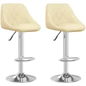 vidaXL Tabouret de bar 2 pcs. Crème similicuir