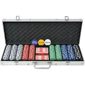 vidaXL Set de poker avec 500 jetons Aluminium