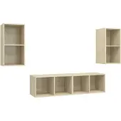 vidaXL Armoires murales TV 4 pcs. chêne Sonoma bois composite