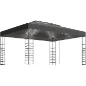 vidaXL Pavillon avec guirlande lumineuse LED 3x4 m Anthracite