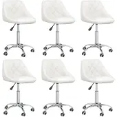 vidaXL Chaises de salle à manger 6 pcs. Pivotant Blanc Similicuir