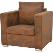 vidaXL Fauteuil marron 82 x 73 x 82 cm en similicuir suédé