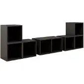 vidaXL Ensemble de 6 meubles TV gris brillant en bois composite