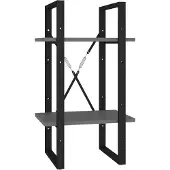 vidaXL Bibliothèque à 2 niveaux gris 40x30x70 cm bois d'ingénierie