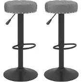vidaXL Tabouret de bar 2 pcs. Velours gris foncé