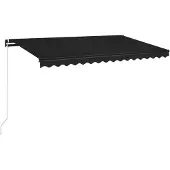 Prolenta Premium Auvent Manuel Rétractable Avec Led 400x350 Cm Anthracite