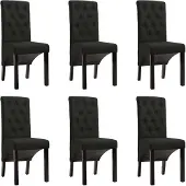 vidaXL Chaise de salle à manger 6 pcs. tissu noir