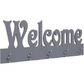 vidaXL Porte-manteau mural WELCOME Gris 74x29,5 cm