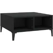 vidaXL Table basse noire 60x60x30 cm Bois composite