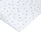 Cstore Drap Housse Imprime - 70 X 140 Cm - Blanc Imp Etoiles