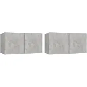 vidaXL Meubles TV suspendus 2 pcs. Gris béton 60x30x30 cm