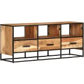 vidaXL Armoire TV 110x30x45 cm en bois massif d'acacia