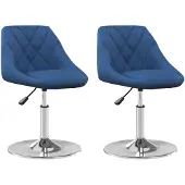 vidaXL Chaise de salle à manger 2 pcs. Pivotant Bleu Velours