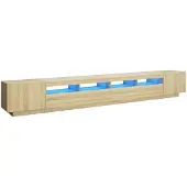 vidaXL Armoire TV avec lampes LED Chêne Sonoma 300x35x40 cm