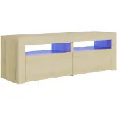 vidaXL Armoire TV avec lampes LED Chêne Sonoma 120x35x40 cm