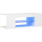 vidaXL Armoire TV avec lampes LED blanc 90x39x30 cm