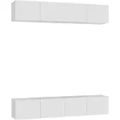 vidaXL Armoires TV 4 pcs. Blanc 80x30x30 cm Bois composite