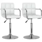 vidaXL Chaise de salle à manger 2 pcs. Pivotantes Blanc Similicuir