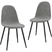 vidaXL Chaises à manger lot de 2 Gris clair Velours