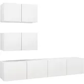 vidaXL Ensemble de 4 armoires TV blanc en bois composite