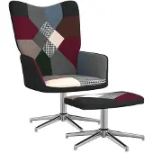 vidaXL Fauteuil relax avec pouf Patchwork Tissu