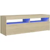 vidaXL Armoire TV avec lampes LED Chêne Sonoma 120x35x40 cm