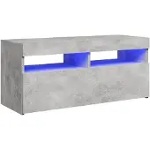 vidaXL Armoire TV avec lampes LED gris béton 90x35x40 cm