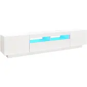 vidaXL Armoire TV avec lampes LED blanc 200x35x40 cm
