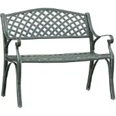 vidaXL Banc de jardin 102 cm fonte d'aluminium vert