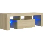 vidaXL Armoire TV avec lampes LED Chêne Sonoma 120x35x40 cm