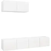 vidaXL Armoires TV 3 pcs. Blanc Bois composite