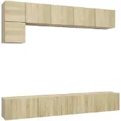 vidaXL Ensemble d'armoires TV 5 pièces en bois composite chêne Sonoma
