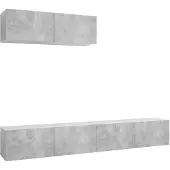 vidaXL Armoires TV 3 pcs. Gris béton Bois composite