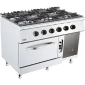 CombiSteel Plaque de cuisson à gaz Base 700, 6 brûleurs, avec four à gaz