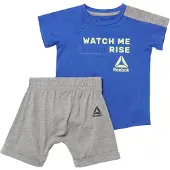 Reebok Essentials Short Sleeve Set Bleu 9 Months Garçon