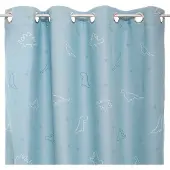 Atmosphera Rideau Occultant Phosphorescent Dinosaures 140 X 250 Cm - Bleu - Bleu
